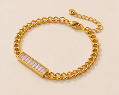 Radiant Baguette Bar Chain Bracelet