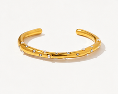 Celeste Pearl Crystal Open Cuff Bracelet