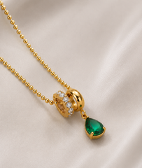 Emerald Crystal Charm Pendant Necklace