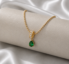 Emerald Drop Charm Bracelet