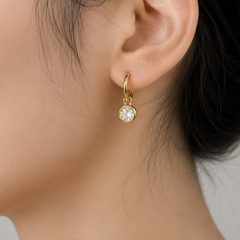 Radiant Crystal Drop Hoop Earrings