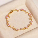 Tulip Crystal Vine Bracelet - Pink