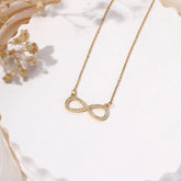 Infinity Love Golden Crystal Necklace