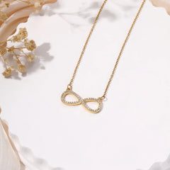 Infinity Love Golden Crystal Necklace