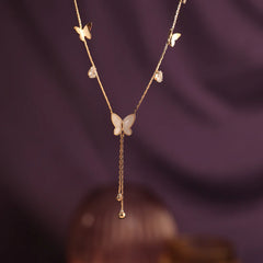 Radiant Butterfly Tassel Necklace