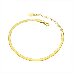 Luna Herringbone Gold Anklet
