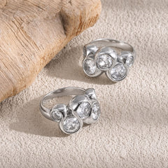 Celeste Cluster Crystal Ring