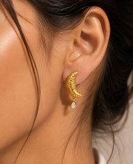 Croissant Tear Drop Earring