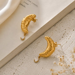 Croissant Tear Drop Earring