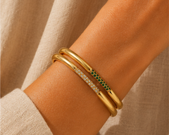 Luxe Duo Crystal Cuff Bracelet Set