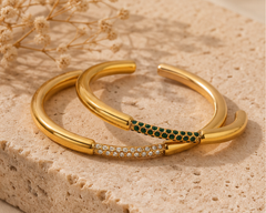 Luxe Duo Crystal Cuff Bracelet Set