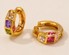 Aurora Prism Huggie Hoop Earrings