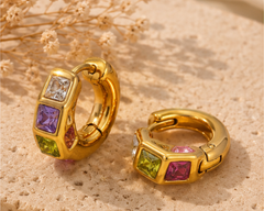 Aurora Prism Huggie Hoop Earrings