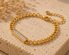 Radiant Baguette Bar Chain Bracelet