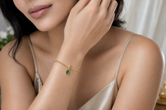 Emerald Drop Charm Bracelet