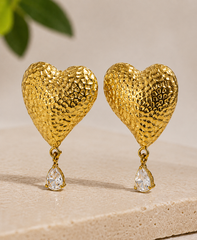 Heart Tear Drop Earring