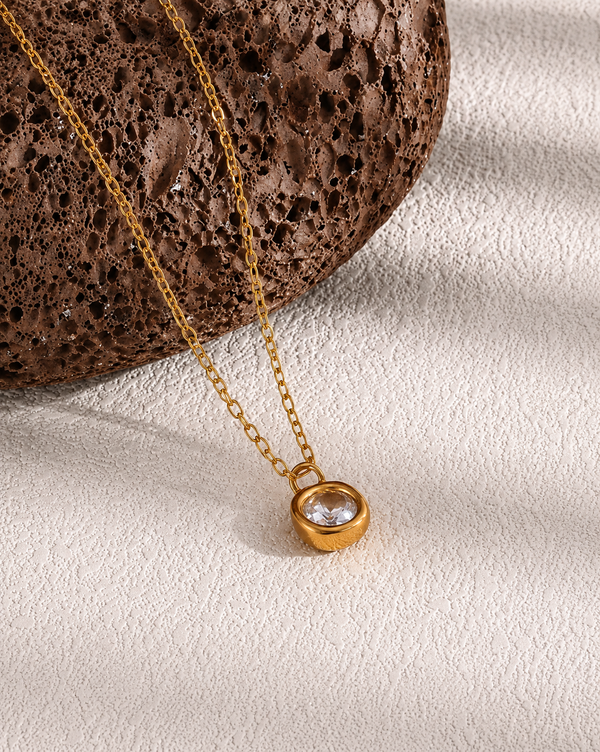Classic Round Crystal Pendant Necklace