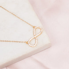 Infinity Love Golden Crystal Necklace