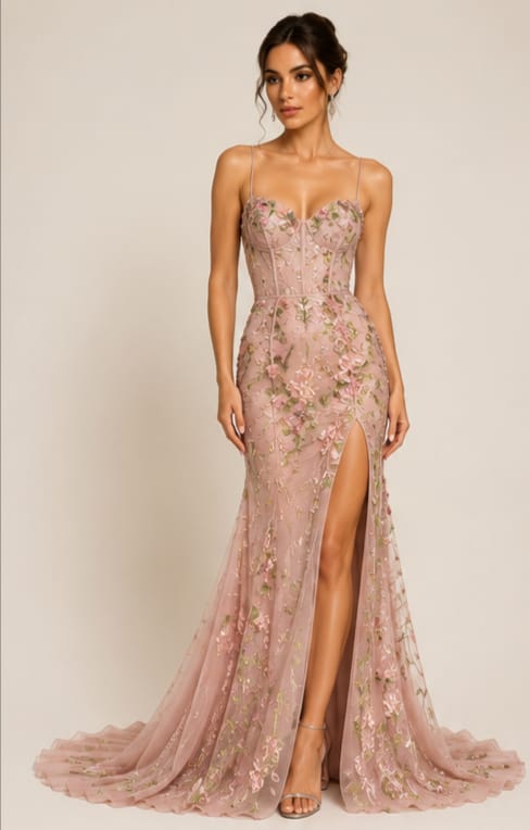 Rosé Blossom Couture Gown