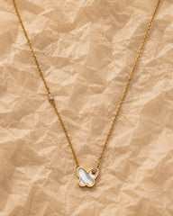 Luna Butterfly Mother of Pearl Gold Necklace