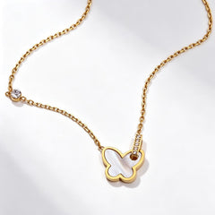 Luna Butterfly Mother of Pearl Gold Necklace