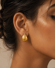 Luna Teardrop Gold Stud Earrings