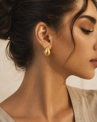Luna Teardrop Gold Stud Earrings