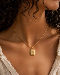 Celestial Sunburst Tag Necklace