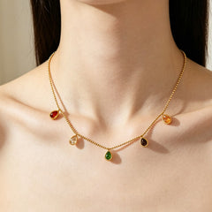 Rainbow Drop Necklace