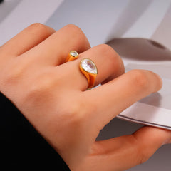 Twin Drop Ring