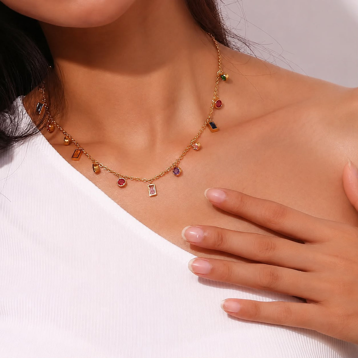 Rainbow Zircon Choker